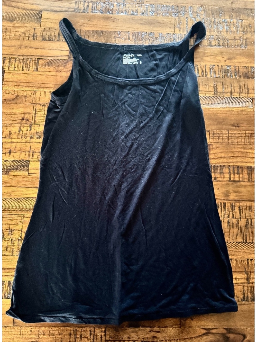 Jockey Black Cotton Spandex Tank Top Size Large